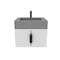 Castello Usa Nile 24-inch White Vanity Set with Gray Top and Black Handles CB-MC-24W-BL-2053-GR - alternate 1